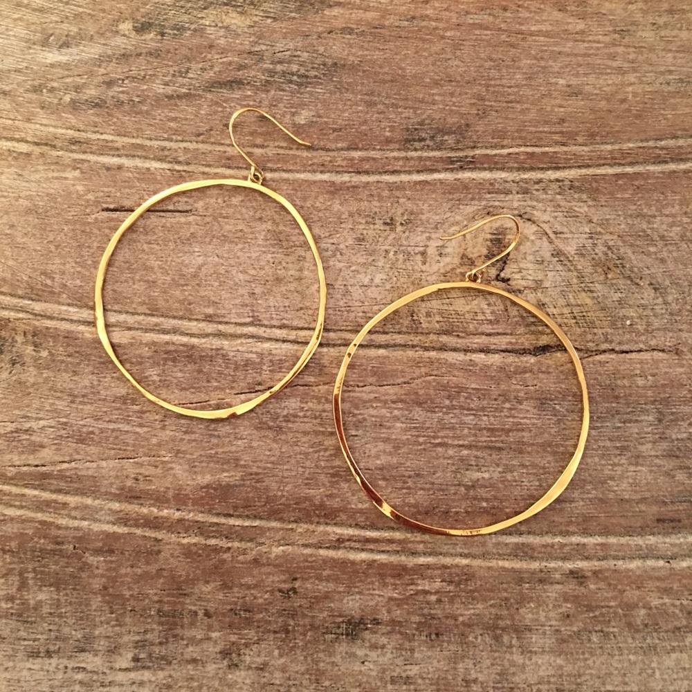 14k gold plated uneven hoops